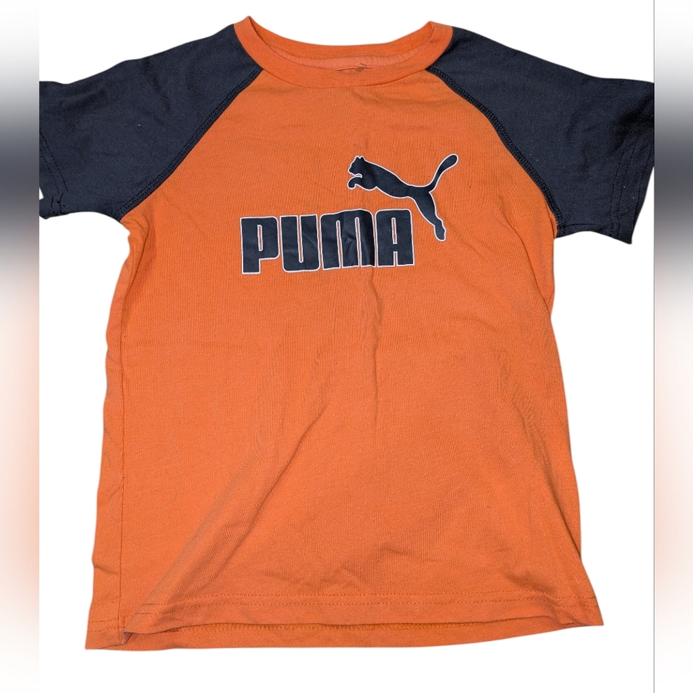 🌞4/20$ Puma Kids Orange and Black Short Sleeve Tee 7Y